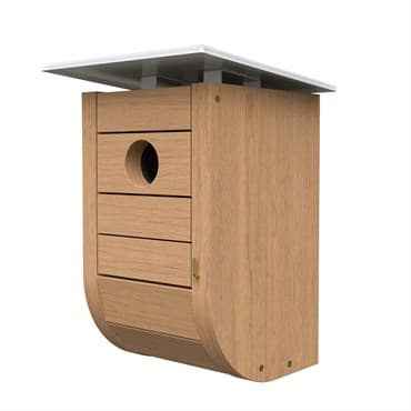 Woodlink Nordic Modern Bluebird House with Teak Finish White Metal Roof — photo 1 of 2