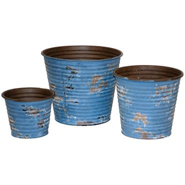 WSP Tub Round Set Of 3 Distressed Blue — photo 1 of 2