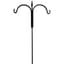 AGW 90"x24" Square Tall Double Shepherd Hook w/ Finial Black — thumbnail 2 of 2