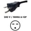 Fluence AC Cord, 15 ft ( 4572mm ), NEMA 6-15P Plug to M19 Push Lock Connector, Max 250V AC 5/CS — thumbnail 2 of 2