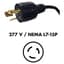 Fluence AC Cord, 6' ( 1829mm ), NEMA L7-15P Plug to M19 Push Lock Connector, Max 277V AC 10/CS — thumbnail 2 of 2