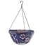 Gardener Select 14" Fabric Hanging Basket Cyan Color Theme with Chain Hanger — thumbnail 2 of 2