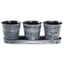 Gardener Select 3 Round Pots with Tray Antique Black 12.6"x4.1"x4.3" 12/CS — thumbnail 2 of 2