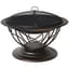 Gardener Select 30"x30"x21.65" Scroll Fire Pit Antique Bronze .6mm Steel wth Mesh Cover & Poker — thumbnail 2 of 2