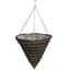 Gardener Select 14" Cone Hanging Basket Striped Resin Wicker 20/CS — thumbnail 2 of 2