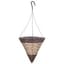 Gardener Select 14" Cone Hanging Basket Dark Brown Tan Band Wicker 20/CS — thumbnail 2 of 2