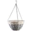 Gardener Select 12" Round Grey/ White Wood Hanging Basket w/ Chain Hanger 24/CS — thumbnail 2 of 2