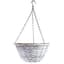 Gardener Select 12" Round Grey Wood Hanging Basket w/ Chain Hanger 24/CS — thumbnail 2 of 2