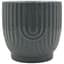 MCarr 5.79"x5.79"x5.5" Ceramic Pot Ribbed with Glossy Glaze Finish Grey — thumbnail 2 of 2