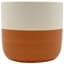 MCarr 4"x4"x3.8" Ceramic Pot Matte White & Orange — thumbnail 2 of 2