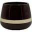 Mcarr 5.7"x5.7"x4.5" Ceramic Pot Glossy Glaze Black with Tan Stripe — thumbnail 2 of 2