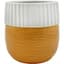 Mcarr 5"x5"x5.5" Ceramic Pot Glossy Glaze White and Orange — thumbnail 2 of 2