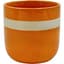 Mcarr 3.9"x3.9"x3.7" Ceramic Pot Glossy Glaze Orange with Tan Stripe — thumbnail 2 of 2