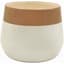 Mcarr 5.5"X5.5"x4.3" Ceramic Pot Glossy Glaze White with Brown Stripe — thumbnail 2 of 2