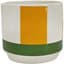 Mcarr 4.2"x4.2"x3.8" Ceramic Pot Glossy Glaze White with Yellow and Green Stripe — thumbnail 2 of 2