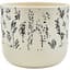 MCarr 5"x5"x3" Ceramic Pot Glossy Glaze White with Blue Stenciled Plants — thumbnail 2 of 2