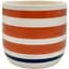Mcarr 5.6"x5.6"x5" Ceramic Pot Glossy Glaze Cream with Orange and Black Stripes — thumbnail 2 of 2