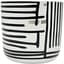Mcarr 6"x6"x5.5" Ceramic Pot Glossy Glaze White with Black Horizontal & Vertical Stripes — thumbnail 2 of 2