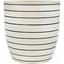 MCarr 5"x5"X5.6" Ceramic Pot Glossy Glaze White with Blue Stripes — thumbnail 2 of 2