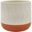 Mcarr 4.8"x4.8"x4" Ceramic Pot Glossy Glaze Cream with Orange Bottom Stripe — thumbnail 2 of 2