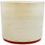 Mcarr 6.3"x6.3"x5.5" Ceramic Pot Glossy Glaze Cream with Thin Orange Bottom Stripe — thumbnail 2 of 2