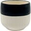 Mcarr 4"X4"X3.7" Ceramic Pot Glossy Glaze Black Top White Bottom — thumbnail 2 of 2
