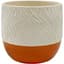 Mcarr 4.6"x4.6"x4" Ceramic Pot Glossy Glaze White Bark Pattern with Orange Bottom — thumbnail 2 of 2