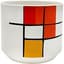 Mcarr 5"x5"x4.5" Ceramic Pot Glossy Glaze White with Red and Yellow Squares — thumbnail 2 of 2