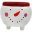 Mcarr 6.7"x6.7"X5.6" Ceramic Pot Glossy Glaze Snowman Figure Red Top with Feet — thumbnail 2 of 2
