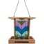 Wild Bird Lovers Cedar & Stained Glass Hopper Feeder with Solar Light — thumbnail 2 of 2