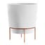 Bloem 6" Hopson Planter Casper White With Metal Stand — thumbnail 2 of 2