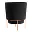 Bloem 10" Hopson Planter Black With Metal Stand — thumbnail 2 of 2