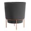 Bloem 10" Hopson Planter Charcoal With Metal Stand — thumbnail 2 of 2