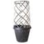 GROWER SELECT 13IN LATTICE ROUND W/12IN TRELLIS CAGE BLACK W/WHITE BRUSH 36/CS — thumbnail 2 of 2