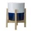 Southern Patio 8" Henrietta Planter Wood Stand White/Blue — thumbnail 2 of 2