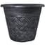 Grower Select 11.00 Nondas Lattice Pot Black / Silver 1.9gal 50/CS - 10.827in OD x 9.5in ID x 8.734in H — thumbnail 2 of 2
