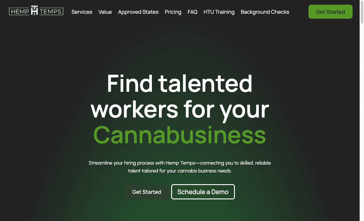 Hemp Temps website