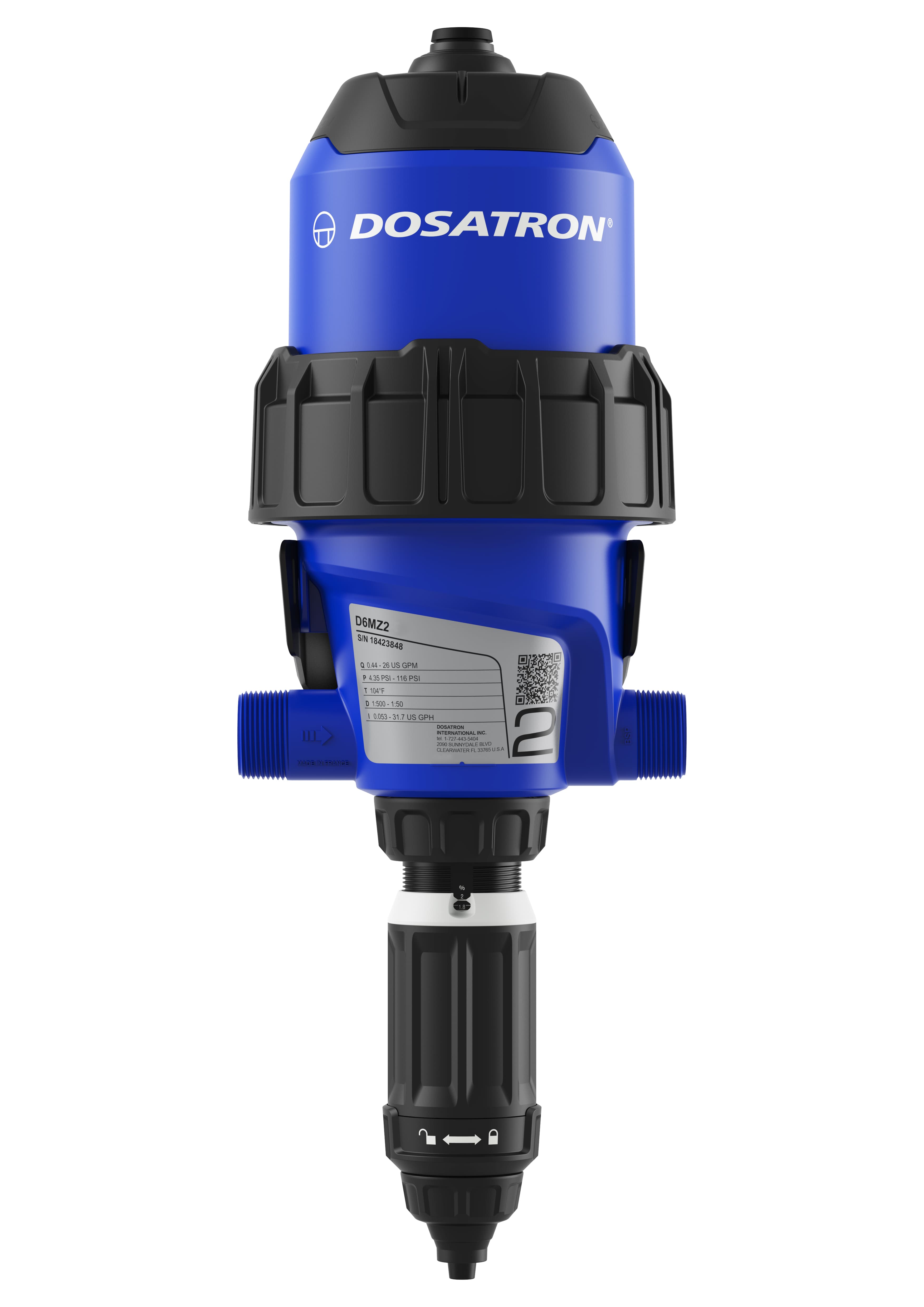 MidFlo Series - Dosatron Units (1 1/4") 7.5 to 75 mL (0.2 to 2%) — product photo