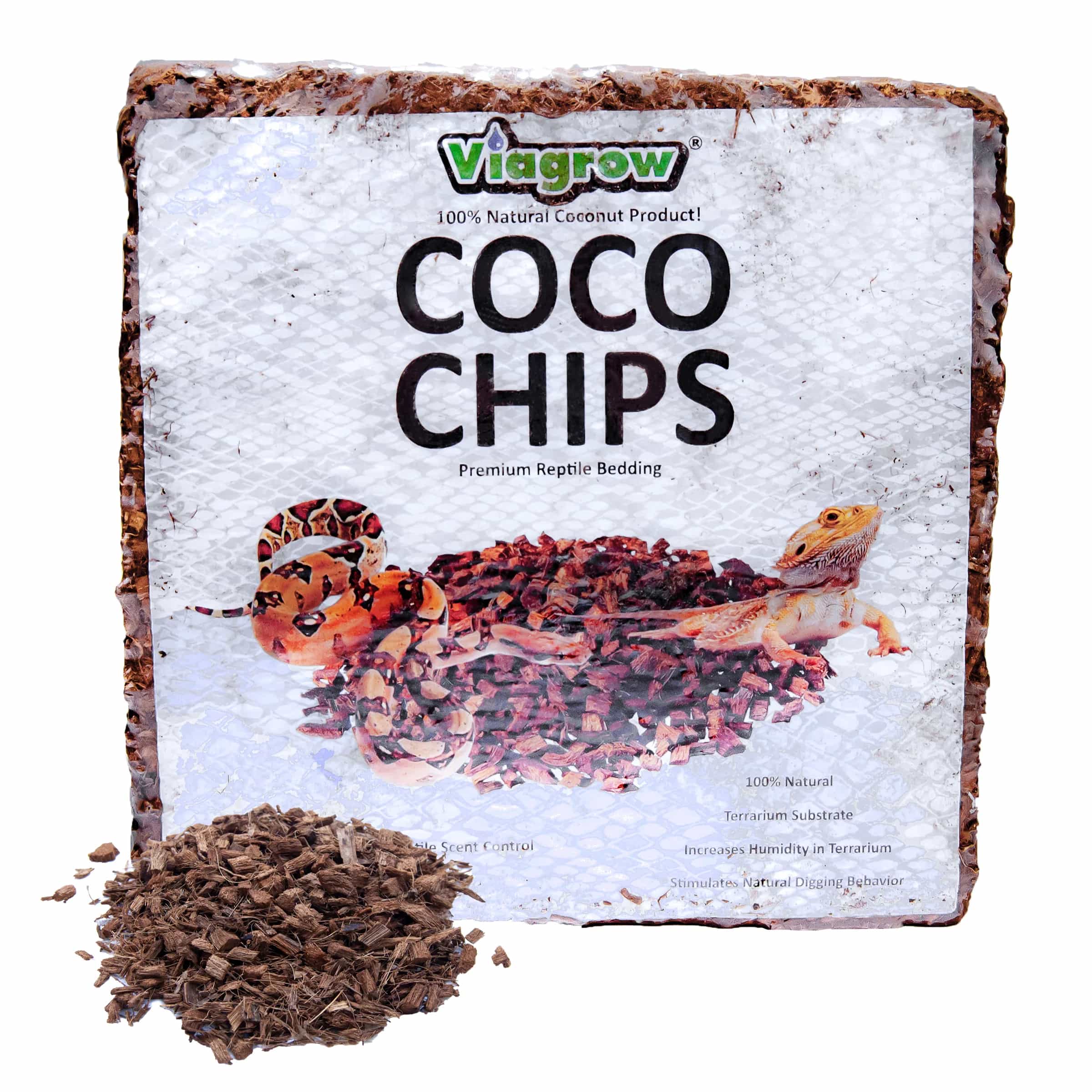 Viagrow 5 kg (10 lb.) Coco Chips Premium Reptile Bedding SKU CODE UPC REGULAR