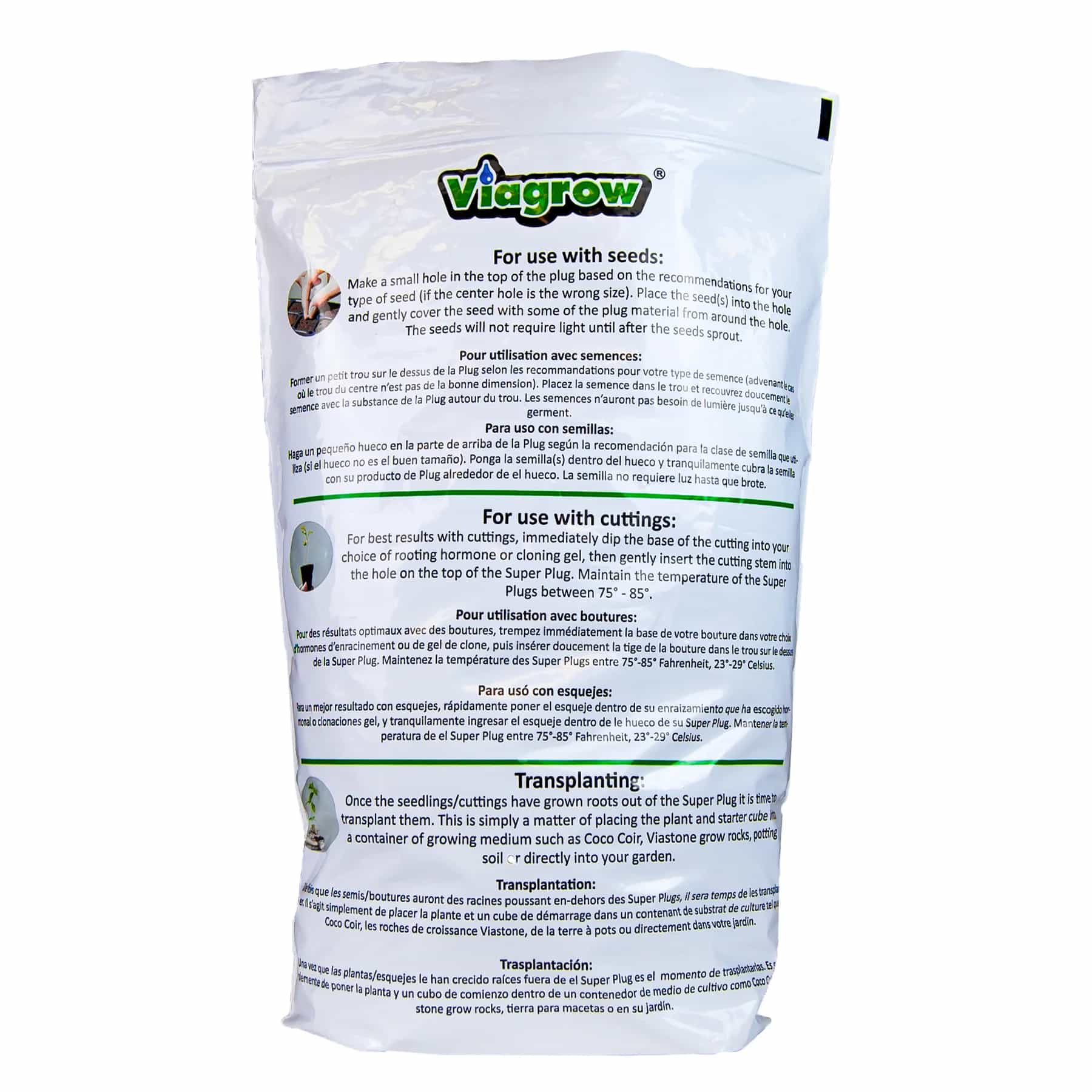 Viagrow 100pc Super Plug Seed Starters Brown Indoor/Outdoor Growing Medium with Biodegradable Design