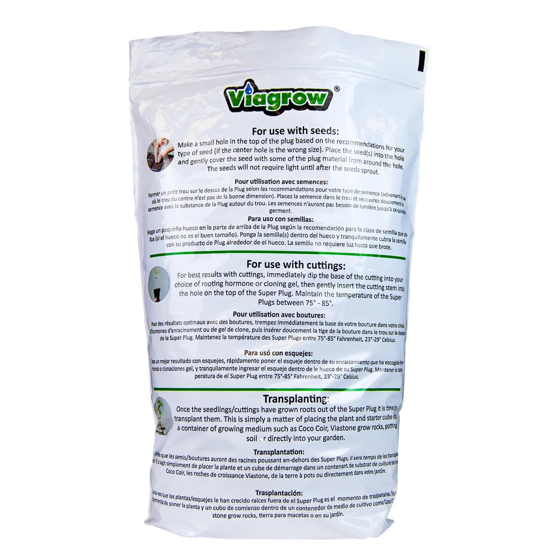 Viagrow 100pc Super Plug Seed Starters Brown Indoor/Outdoor Growing Medium with Biodegradable Design — product photo
