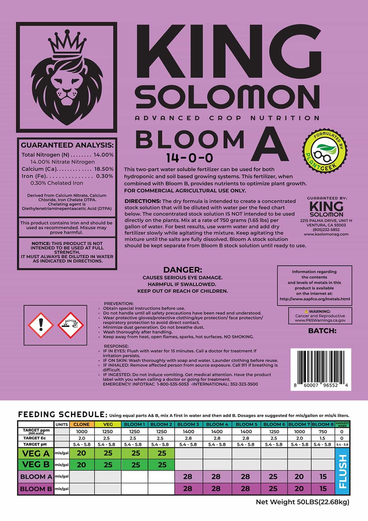 King Solomon Bloom A Dry Fertilizer 50 LB