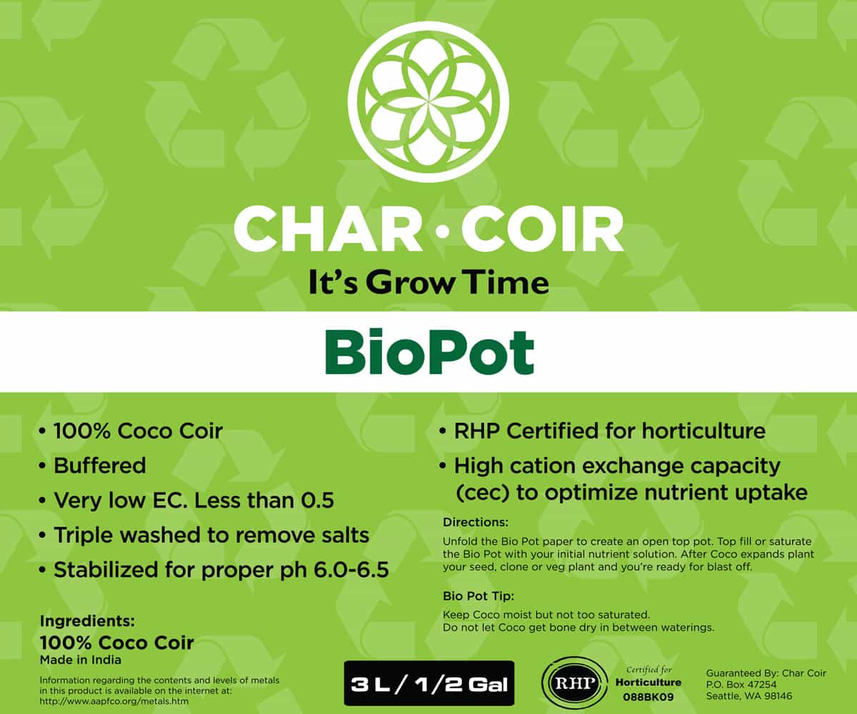 Char Coir BioPot, 3L *