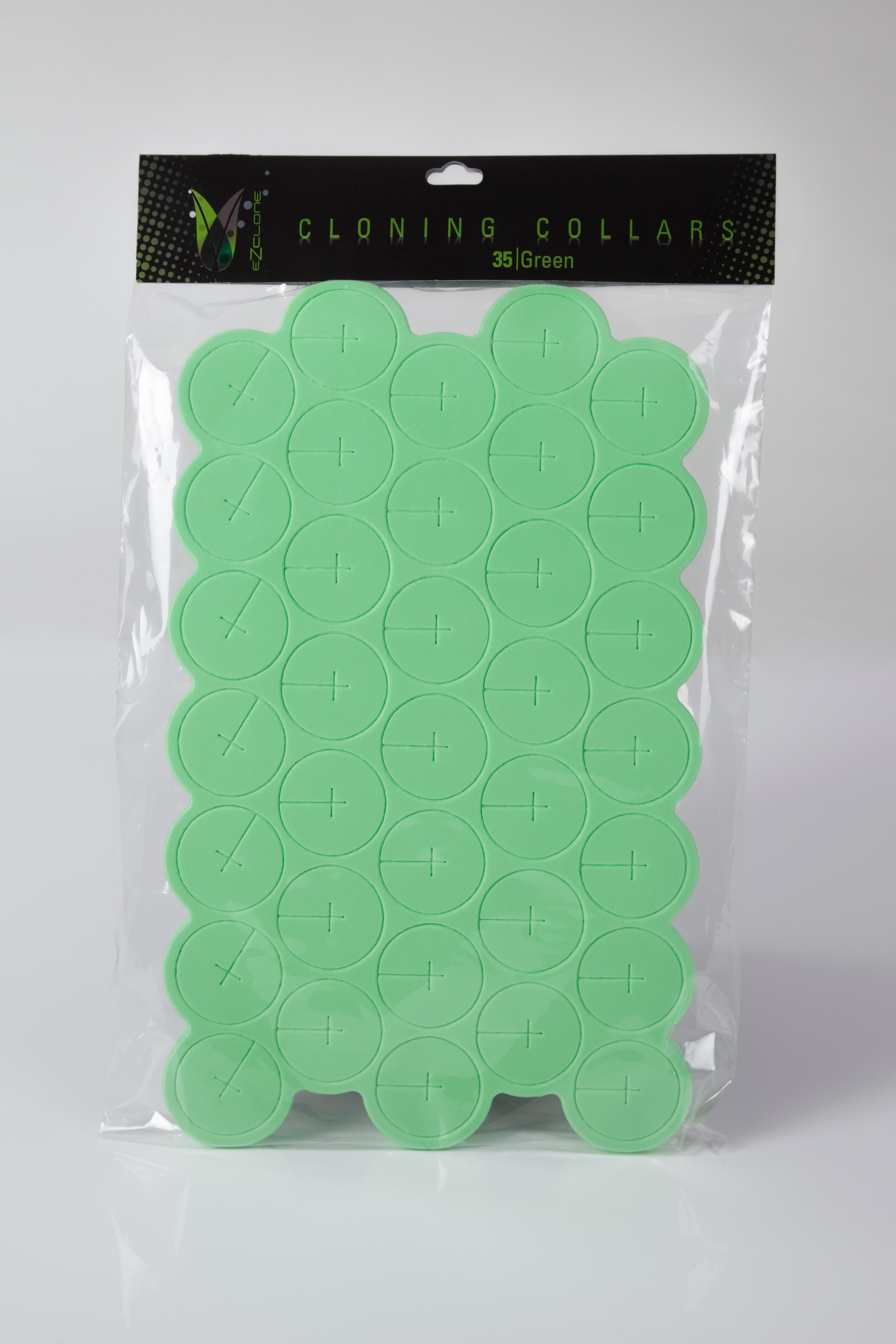EZ-Clone Soft Cloning Collars, Green, pack of 35 — product photo
