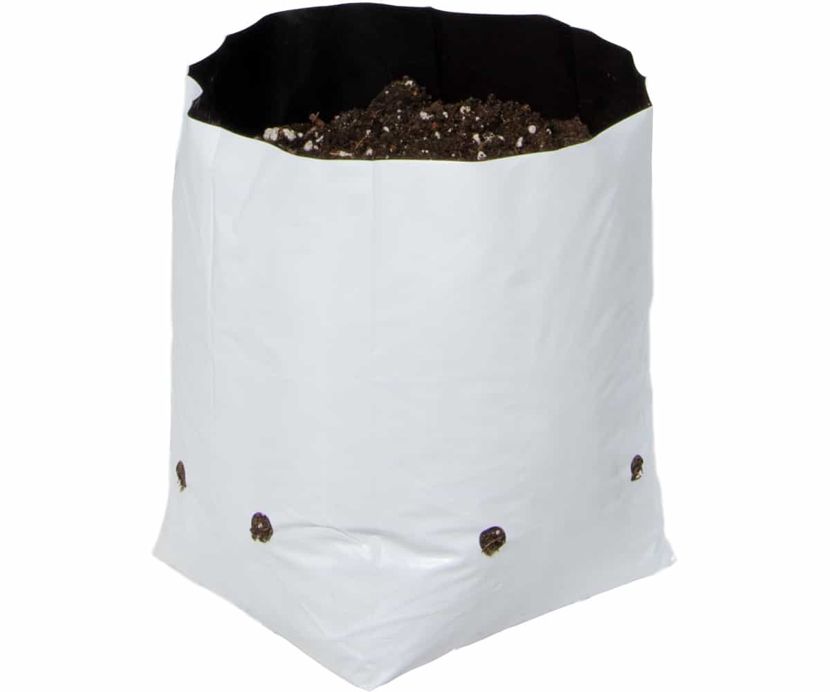 Grow Bag, White/Black 1 gal, 20 packs of 25 (500) *