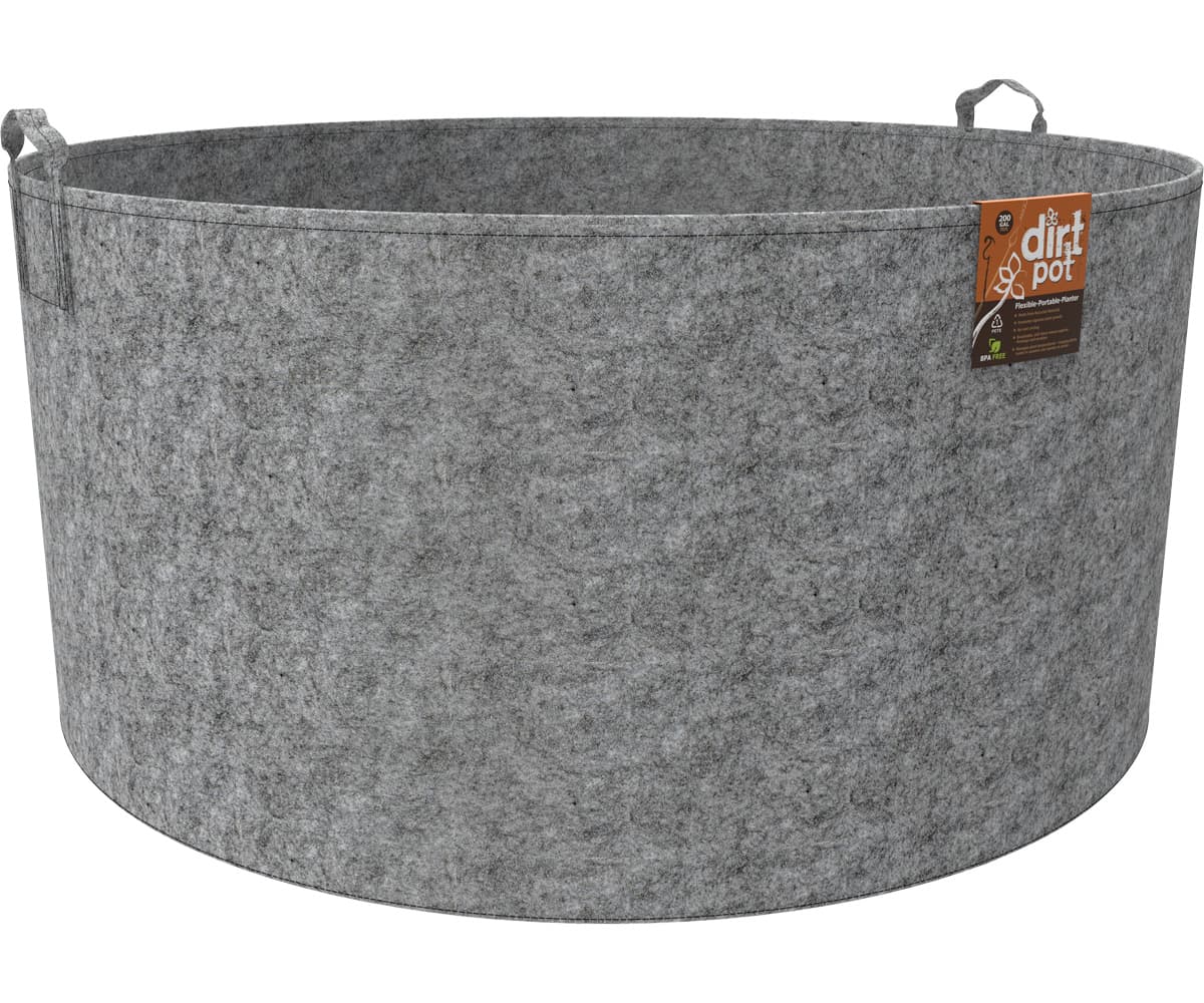 Dirt Pot Flexible Portable Planter, Grey, 200 gal, with handles — product photo