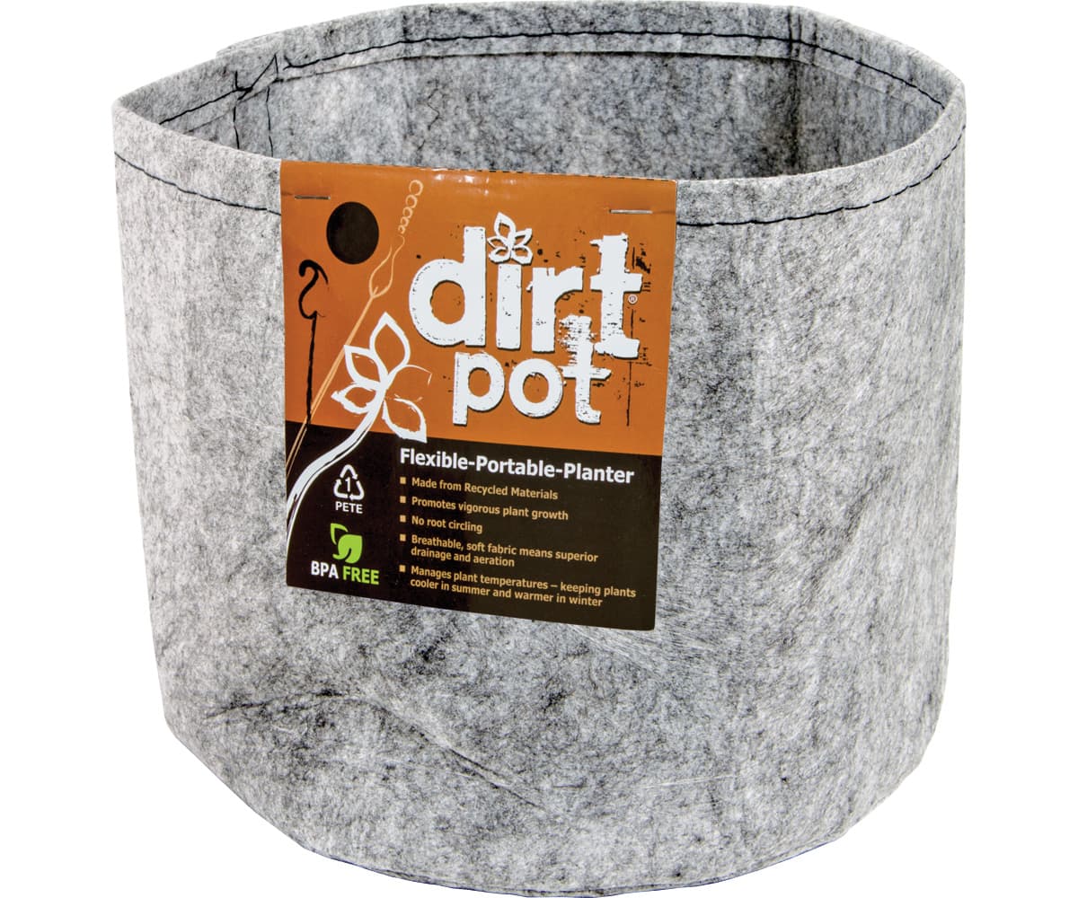 Dirt Pot Flexible Portable Planter, Grey, 3 gallon, no handles — product photo