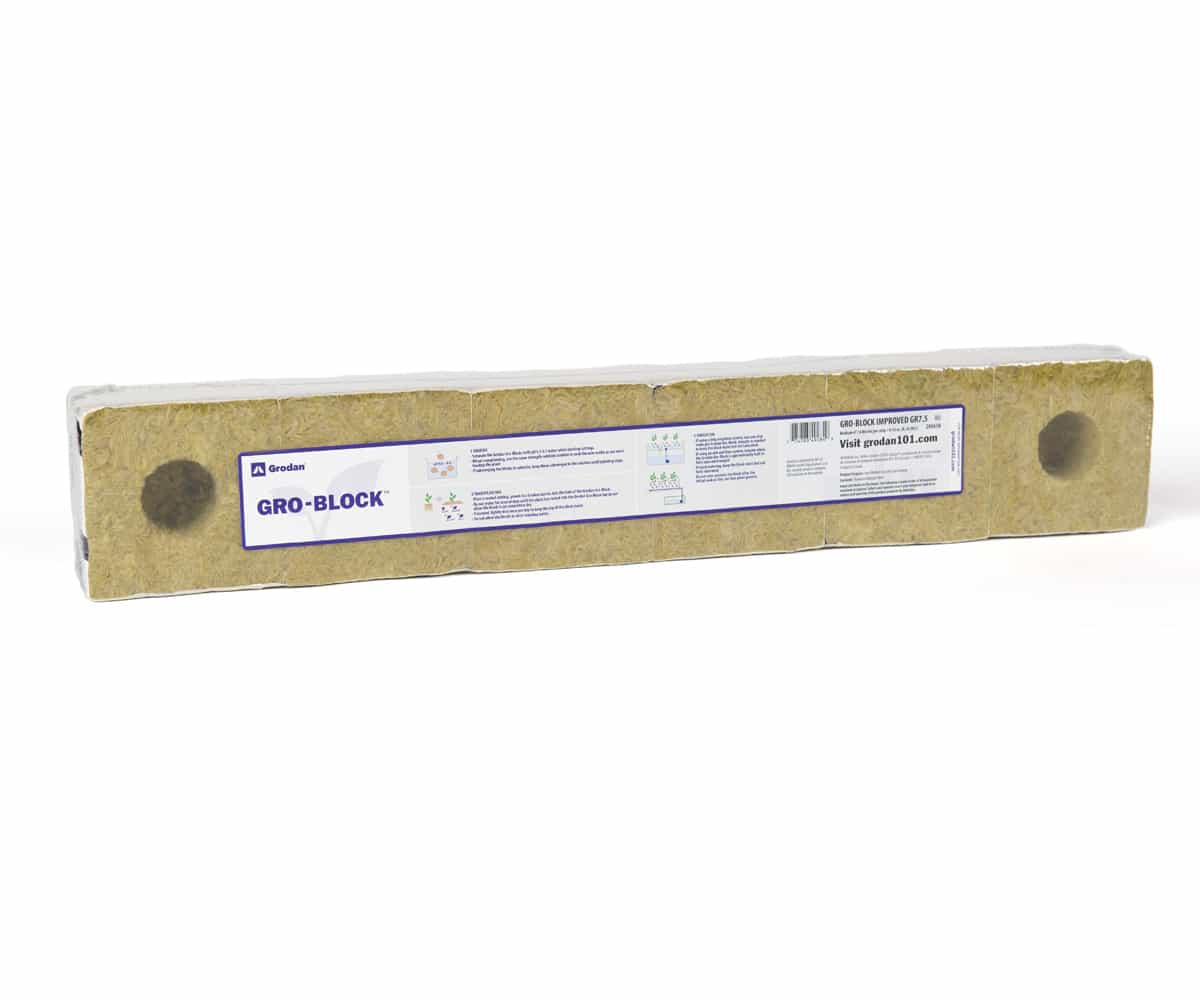 Grodan GroBlock Impvd GR7,5-4"x4"x3" w/HoleUnwrp/Str/CASE180 *