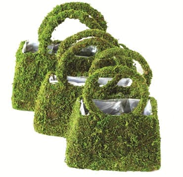 SuperMoss 3pc Set Beaumont Purse Moss Deco Planters — photo 1 of 2