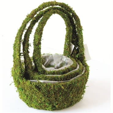 SuperMoss 3pc Set Miramonte Round Moss Deco Baskets — photo 1 of 2